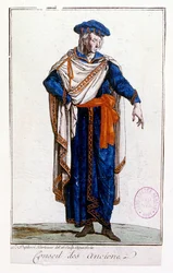 Uniform för en medlem av franska statsrådet 1795 under perioden för katalogen