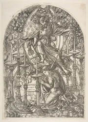 Saint John ser sju guldljusstakar, från Apocalypse.n.d.