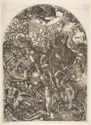 Saint John ser de fyra ryttarna, från Apocalypse.n.d.