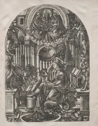 Apokalypsen: St. John på ön Patmos, 1546-1556.