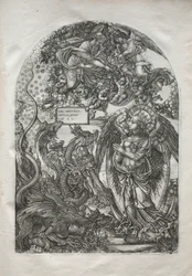 Apokalypsen: St. Mikael och draken, 1546-1556.