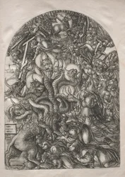 Apokalypsen: Odjuret med sju huvuden och tio horn, 1546-1556.