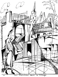Skyttegravar på landsbygden, 1916.