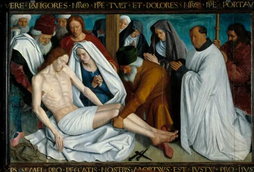 Pietà från Nouans-les-Fontaines, målning av Jean Fouquet (1421-1481)
