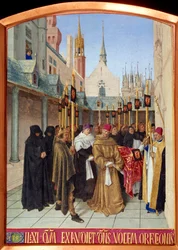 Begravningsscen i miniatyr i "Les Heures d