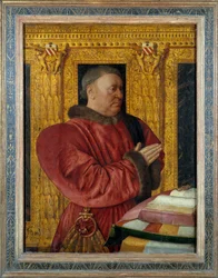 Porträtt av Guillaume Jouvenel des Ursins (1401-1472) Baron de Trainel, Frankrikes kansler Målning på trä av Jean Fouquet (1420-1481) 1400-talet sön. 0,96x0,73 m
