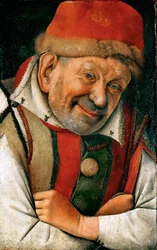 Renässansen: Porträtt av hovnarren Pietro Gonella (Gonnella) (död 1441), vid huset Estes hov i Ferrara - Porträtt av den ferrariske hovnarren Gonella av Jean Fouquet (1420-1481), ca 1445. Kunsthistorisches Museum, Wien