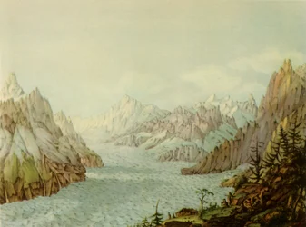 "Mer de Glace eller Glacier des Bois", 1787, 1946.