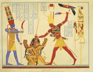 Reproduktion av fresker i Abu Simbel-templet av J. F. Champollion