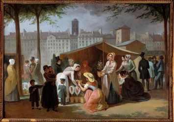 Blomstervandringen. Målning av Jean Francois Demay (1798 - 1850)