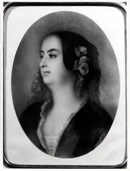 Madame Hanska (1801-82) graverad av Emile Lassalle (1813-71) (litografi)