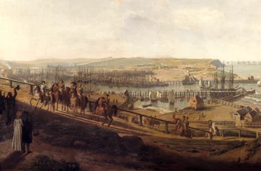 Kejsar Napoleon I besökte Boulognelägret i juli 1804 Detail. Målning av Jean Francois Hue (1751-1823) 1804 Sön. 1,9x2,26 m