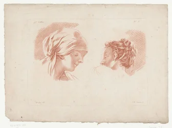 Två kvinnors huvuden Kompositioner med mänskliga kroppsdelar (serietitel) IX Cahier de Principes du Dessin d