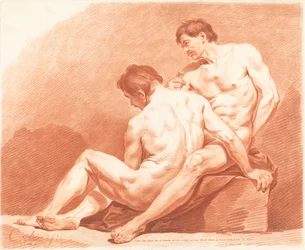Två manliga nakenbilder, ca. 1774.