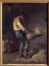 En Vanneur-målning av Jean Francois Millet (1814-1875) 1800-talets sön. 0,38x0,29 m