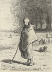 Herdinna, 1860-69 (krita på papper)