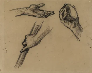 Studies of Hands (kol på papper)