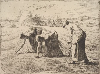 The Gleaners, ca 1855-56 (etsning på chine collé)