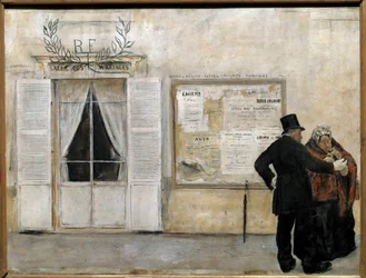 Inbjudningarna väntar på bröllopet Målning av Jean francois Raffaelli (1850-1924), före 1884, sön. 0,525x0,685 m, Paris, Musee d