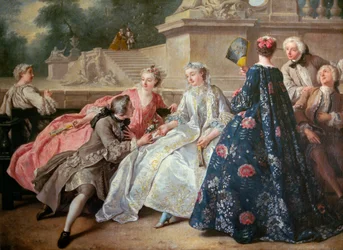 Kärlekens domstol Målning av Jean Francois de Troy (1679-1752) 1731 Sön. 0,73 X 0,92 m Berlin. Staatliche Museum