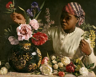 Svart kvinna med pioner, 1870
