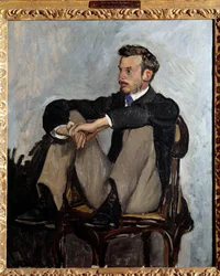 Porträtt av målaren Pierre-Auguste Renoir (1841-1919), 1867. Mått: 0,62 x 0,51 m. Paris, Musée d