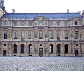 Louvres Cour Carrée, fasad på Henrik II:s Louvre (1546-1551), skulpturer av Jean Goujon (1510-1567), 1551, Paris, Louvren