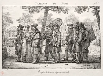 Scenes of Paris: Blind Men from the Quinze Vingts, Walking.