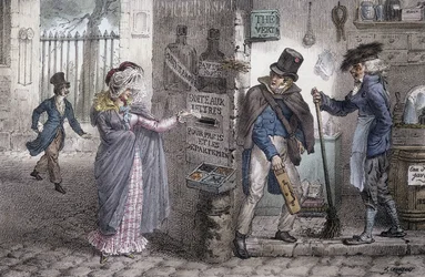 Brevlådan - Litografi av Marlet, sent 1800-tal