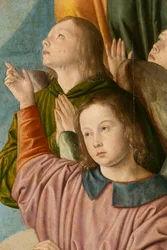 Änglar, detalj. Triptyk av Moulins mästare