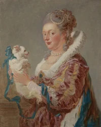 En kvinna med en hund, omkring 1769