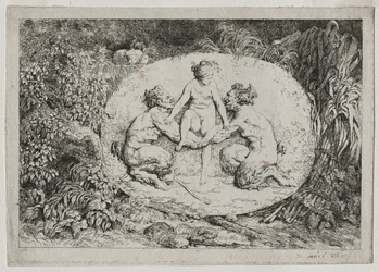 Bacchanales: Nymph Supported by Two Satyrs, 1763.