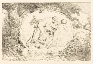 Nymph Astride a Satyr (Ung flicka på en satyr)