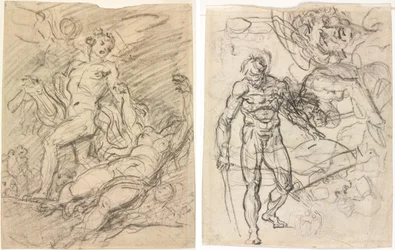 Orfeus och Eurydike (rekto); Figurstudier (verso)