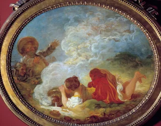 Perrette och mjölkkannan Från berättelsen "La lait tiere et le jug au lait" av Jean de la Fontaine. Målning av Jean Honore Fragonard (1732-1806) 1700-talsmuseet Cognacq Jay