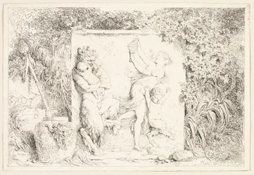 Satyrer dansar från Bacchanales, eller Satyrernas lekar