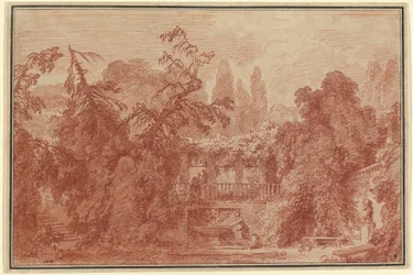 Terrass och trädgård i en italiensk villa
