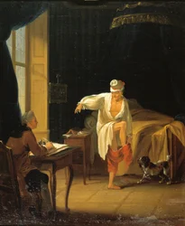 Voltaire reser sig i Ferney, ca 1772.
