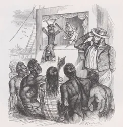 Den svarta personen och dockorna ur Bérangers Samlade verk, 1836.