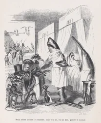 Vi ska snitta musklerna, såga benen, med ett ord, läka sjuka från Sc..., ca. 1837-47.