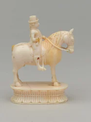 Vit riddare, schackpjäs, Indien, 1820 ca