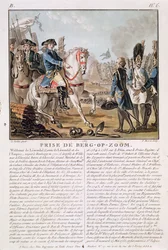 The Take of Berg-op-Zoom, Nederländerna, 1747, graverad av Jean Baptiste Morret (fl.1790-1820), 1787
