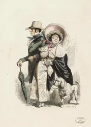 En Rentier och hans fru, 1840.