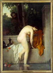 Kyska Suzanne säger Suzanne i badet. Målning av Jean Jacques Henner (1829-1905)