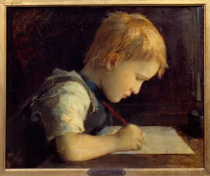 Den lille författaren Paul Henner (1860-1867) brorson till konstnären Målning av Jean Jacques Henner (1829-1905) 1800-talets Paris, Musee du Petit Palais