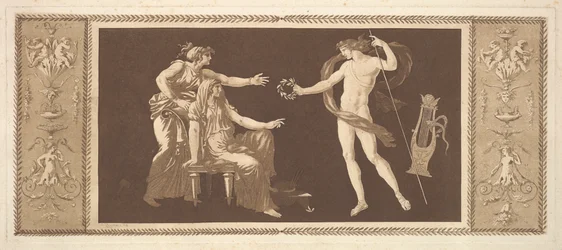 Apollo kröner konsterna Apollo kröner konsterna, från Recueil de Different Compositions..., 1784.