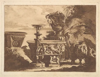 Komposition med Medici-vasen, från Recueil de Compositions par Lagrenée Le Jeune Coll..., 1782.