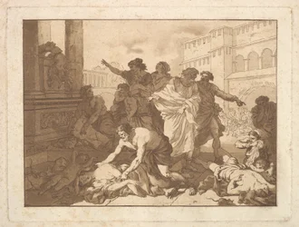 La Peste chez les Philistines Plague Among the Philistines, i ett album innehållande R..., 1782-1821.