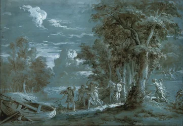 Landskap med en scen från Fénelons Télémaque, 1780.