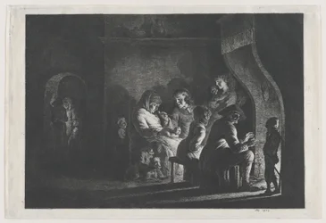 Kväll i byn, 1800.